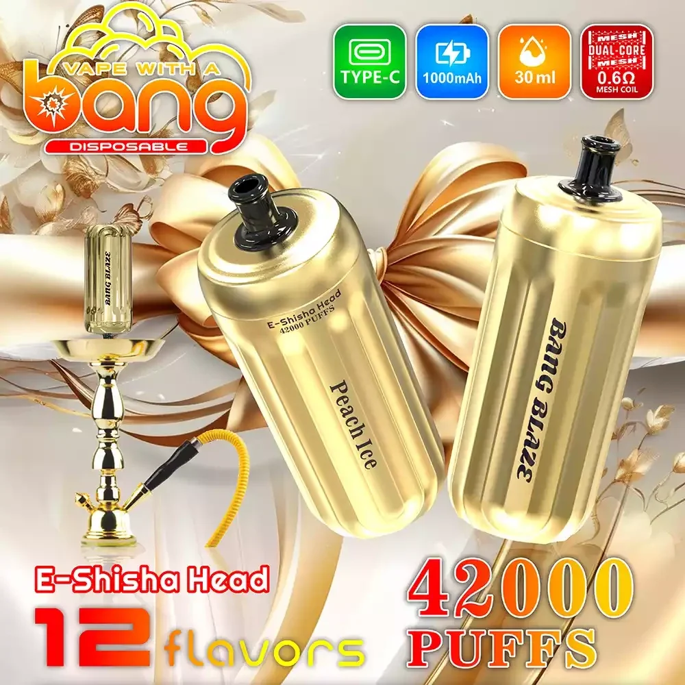 Bang E-Shisha Head 42000 Puffs Gold Design Hookah Bang E-Shisha Head 42000 Puffs Gold Design Hookah