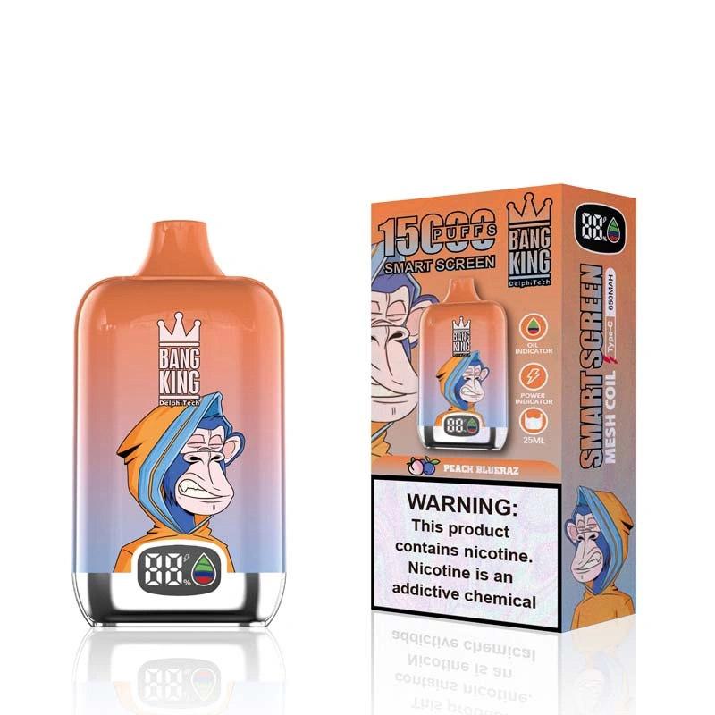Bang King 15K Smart Screen 15000 Puffs Vape PEACH BLUERAZ Bang King 15K Smart Screen 15000 Puffs Vape PEACH BLUERAZ