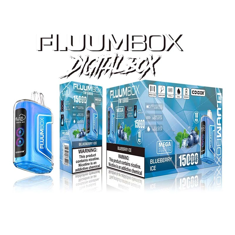 FLUUM Box Screen 15K 15000 Puffs Disposable Vape Blueberry Ice FLUUM Box Screen 15K 15000 Puffs Disposable Vape Blueberry Ice