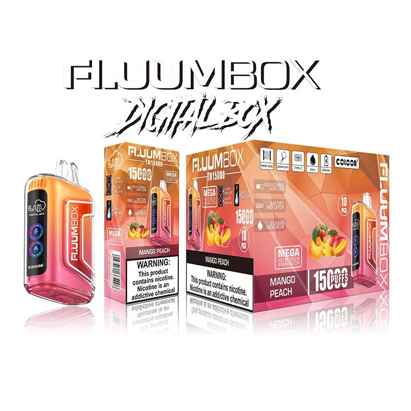 FLUUM Box Screen 15K 15000 Puffs Disposable Vape Mango Peach FLUUM Box Screen 15K 15000 Puffs Disposable Vape Mango Peach