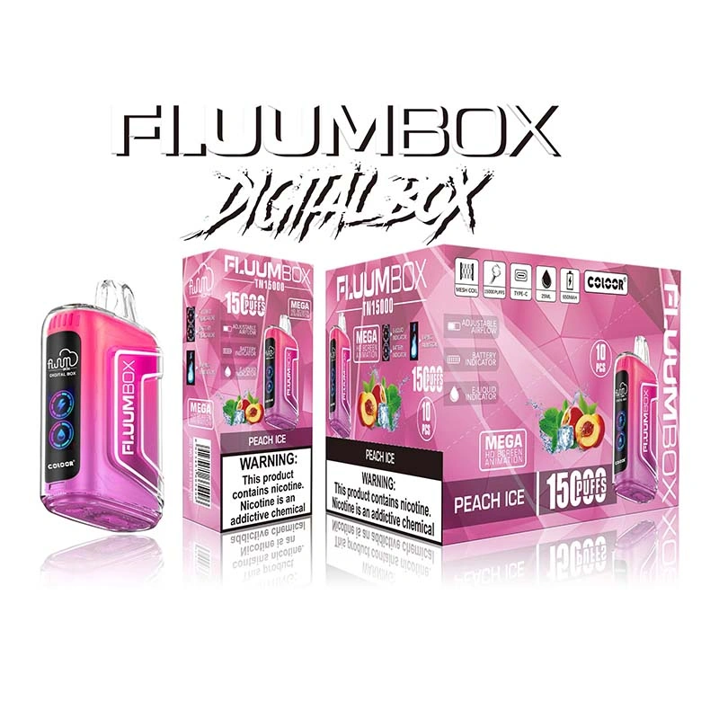 FLUUM Box Screen 15K 15000 Puffs Disposable Vape Peach Ice FLUUM Box Screen 15K 15000 Puffs Disposable Vape Peach Ice
