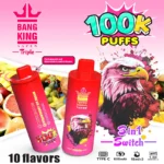 Bang King Triple 100K Vape 3-in-1 Flavor Watermelon & Strawberry Ice Cream & Triple Melon