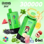 Bang Leader 300000 Puffs Disposable Vape 6-in-1 Flavors Hexagonal Design Smart Screen