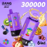 Bang Leader 300000 Puffs Disposable Vape 6-in-1 Flavors Hexagonal Design Smart Screen