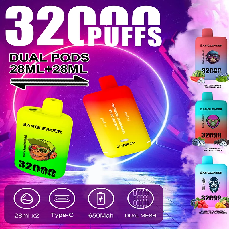 Bang Leader 32K Vape Dual Flavor 32000 Puffs Disposable Vape EU Warehouse Fast Shipping Bang Leader 32K Vape Dual Flavor 32000 Puffs Disposable Vape EU Warehouse Fast Shipping
