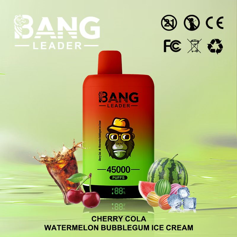 Bang Leader 45K Vape Dual Flavor LED Screen 45000 Puffs Disposable Vape EU Warehouse Shipping Cherry Cola & Watermelon Bubble Gum Ice Cream Bang Leader 45K Vape Dual Flavor LED Screen 45000 Puffs Disposable Vape EU Warehouse Shipping Cherry Cola & Watermelon Bubble Gum Ice Cream