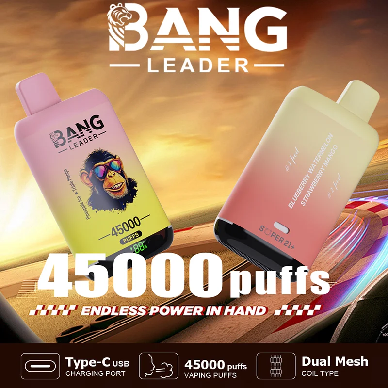 Bang Leader 45K Vape Dual Flavor LED Screen 45000 Puffs Disposable Vape EU Warehouse Shipping Bang Leader 45K Vape Dual Flavor LED Screen 45000 Puffs Disposable Vape EU Warehouse Shipping