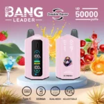 Bang Leader 50K Vape Dual Flavor 50000 Puffs Disposable Vaep Turbo Mode Smart Screen EU Warehouse Apple Pear & Kiwi Passionfruit Guava